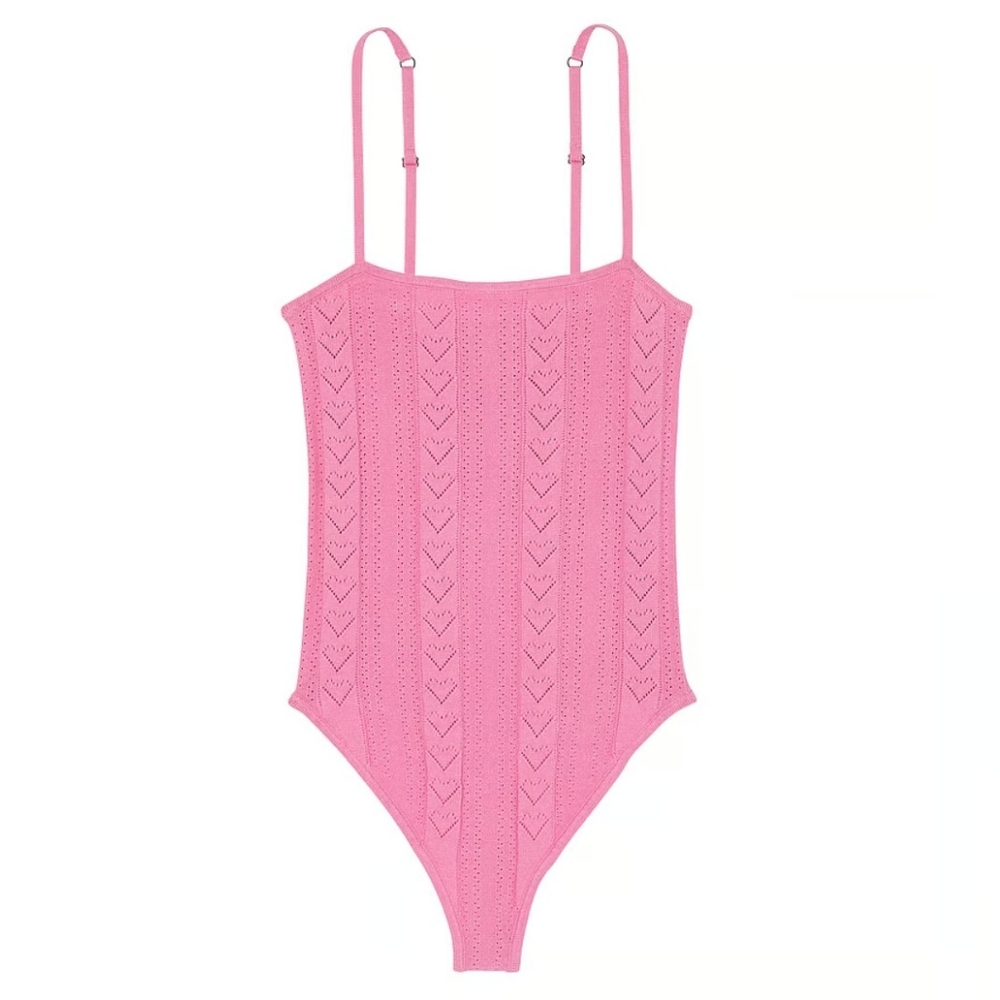 Victoria's Secret Luxe Heart Pointelle Bodysuit. - Picture 3 of 15
